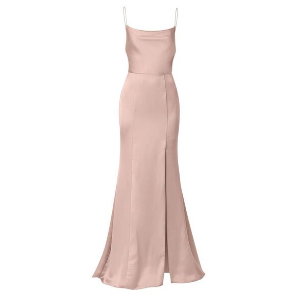 Amsale Dresses & Skirts - Amsale Chloe Rose-Quartz Spaghetti Strap Maxi Gown with Slit Sz 8